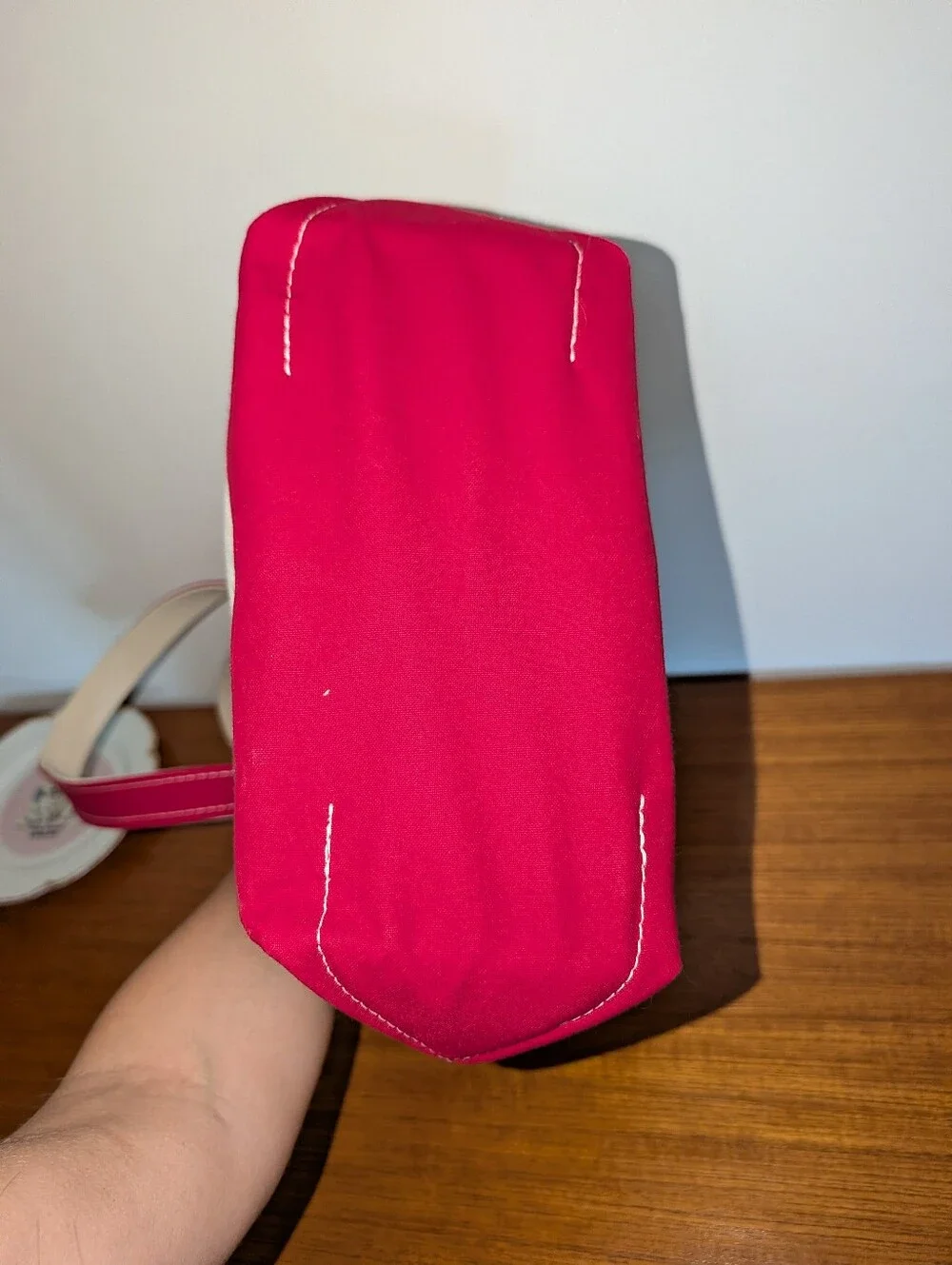 Vintage 80s LL Bean Boat And Mini Tote Bag Red White USA Long Handle Deadstock